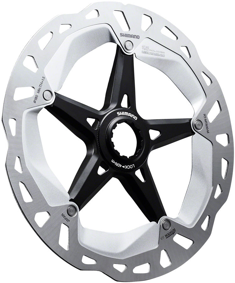 Shimano Deore XT RT-MT800 Disc Brake Rotor with External Lockring - Center Lock - Silver/Black